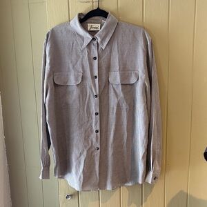 Classic Vintage Button Down With Black and White Checked Pattern Size L